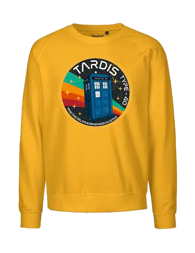 TARDIS type 40 - retro, vintage, logo, tardis, Doctor, space, time machine, 80s, 90s, series - Fairtrade Sweatshirt