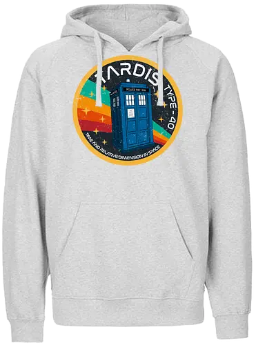 TARDIS type 40 - retro, vintage, logo, tardis, Doctor, space, time machine, 80s, 90s, series - Fairtrade Hoodie