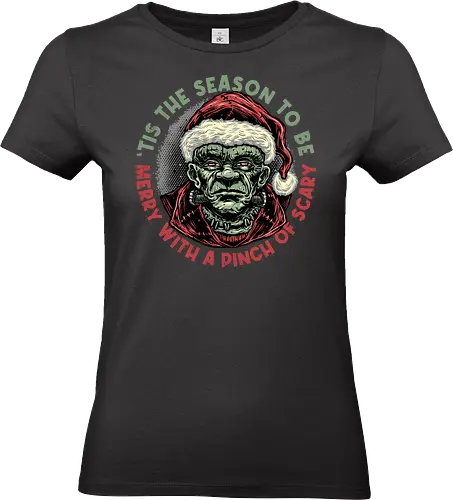 Merry with a pinch of Scary - Movie, film, horror, monster, creature, Christmas, Holidays, Santa Claus - Standard T-Shirt (Frauen)