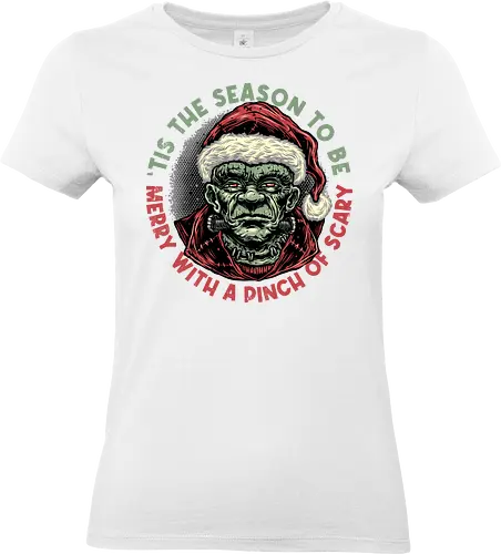 Merry with a pinch of Scary - Movie, film, horror, monster, creature, Christmas, Holidays, Santa Claus - Standard T-Shirt (Frauen)