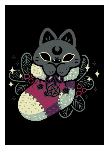 Gothic Cat Christmas Stocking