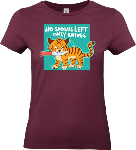 No Spoons Tiger - Comic, Spoonie, Tiger, Messer - Standard T-Shirt (Frauen)
