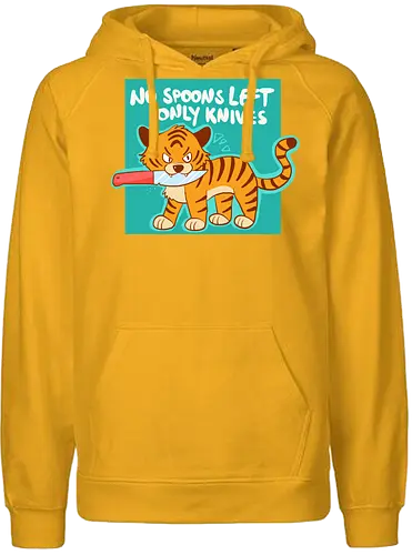 No Spoons Tiger - Comic, Spoonie, Tiger, Messer - Fairtrade Hoodie