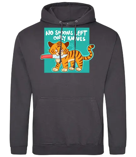 No Spoons Tiger - Comic, Spoonie, Tiger, Messer - Standard Hoodie