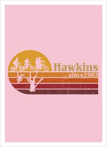 Hawkins vintage - vintage, retro, series, hawkins, Strange, 80s, 90s - Kunstdruck