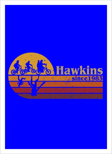 Hawkins vintage - vintage, retro, series, hawkins, Strange, 80s, 90s - Kunstdruck