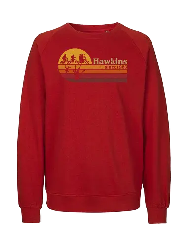 Hawkins vintage - vintage, retro, series, hawkins, Strange, 80s, 90s - Fairtrade Sweatshirt