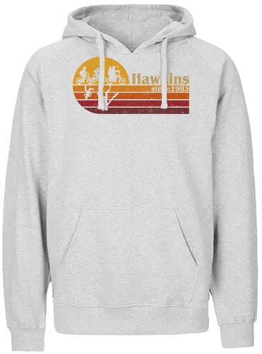 Hawkins vintage - vintage, retro, series, hawkins, Strange, 80s, 90s - Fairtrade Hoodie