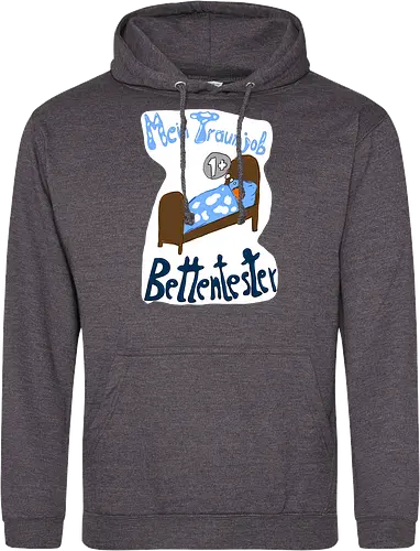 Traumjob Bettentester, mit weißem Hintergrund