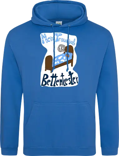 Traumjob Bettentester, mit weißem Hintergrund