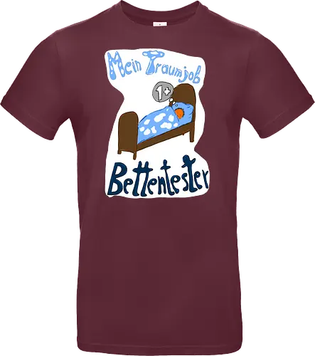 Traumjob Bettentester, mit weißem Hintergrund