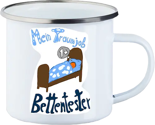 Traumjob Bettentester, mit weißem Hintergrund