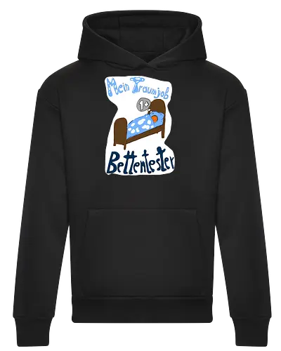 Traumjob Bettentester, mit weißem Hintergrund