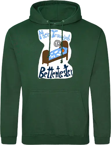 Traumjob Bettentester, mit weißem Hintergrund