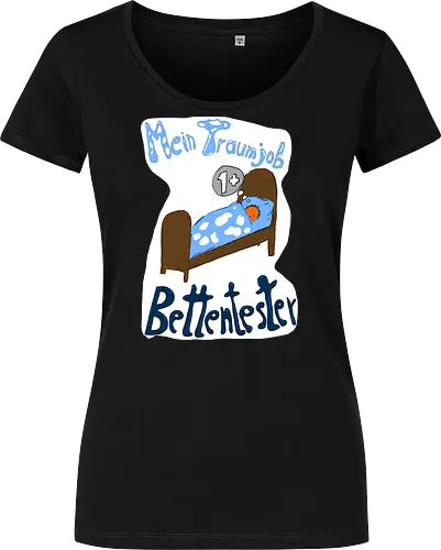 Traumjob Bettentester, mit weißem Hintergrund