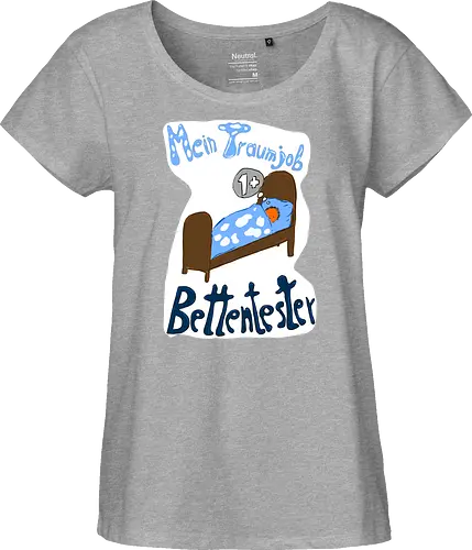 Traumjob Bettentester, mit weißem Hintergrund