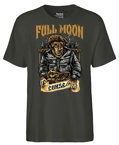 Full Moon Curse - Movie, film, novel, horror, monster, creature, characters, werewolf - Fairtrade T-Shirt