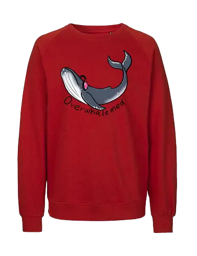 Overwhalemed - buckelwal, wal, überfordert, overwhelmed - Fairtrade Sweatshirt