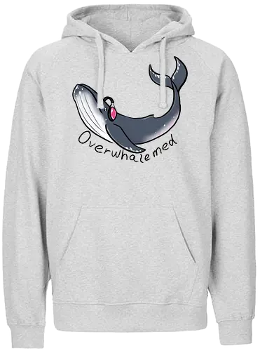 Overwhalemed - buckelwal, wal, überfordert, overwhelmed - Fairtrade Hoodie