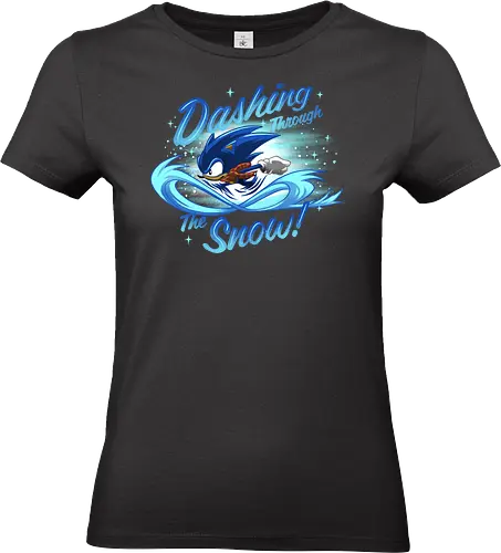 Dashing Through  - Hedgehog, The Hedgehog, Winter, Snow, Christmas - Standard T-Shirt (Frauen)