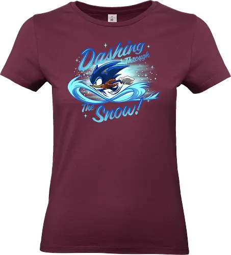 Dashing Through  - Hedgehog, The Hedgehog, Winter, Snow, Christmas - Standard T-Shirt (Frauen)