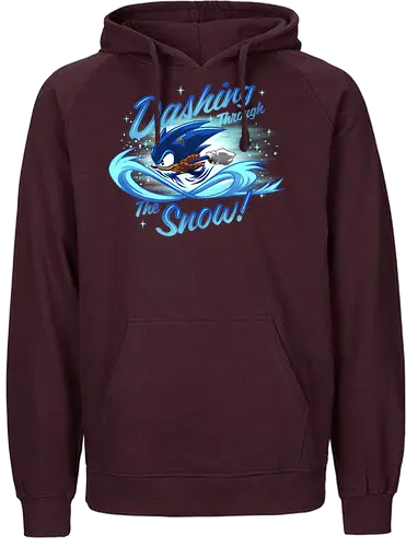 Dashing Through  - Hedgehog, The Hedgehog, Winter, Snow, Christmas - Fairtrade Hoodie
