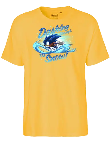 Dashing Through  - Hedgehog, The Hedgehog, Winter, Snow, Christmas - Fairtrade T-Shirt