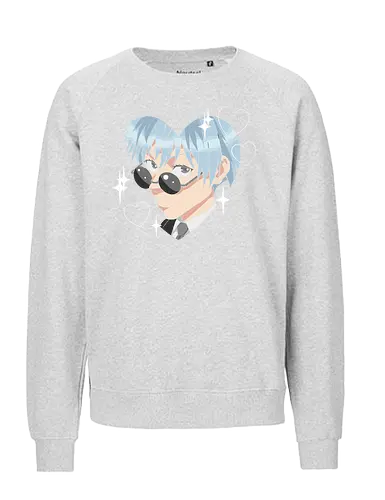  Cool Kuya (Kuroko Heart) - Kuroko Tetsuya, Kuroko's Basketball, cool anime boy, kawaii, heart shape, sunglasses, anime fan art, t-shirt design, art print, stylish, minimalist, cute anime, blue hair, husbando, geek art. - Fairtrade Sweatshirt