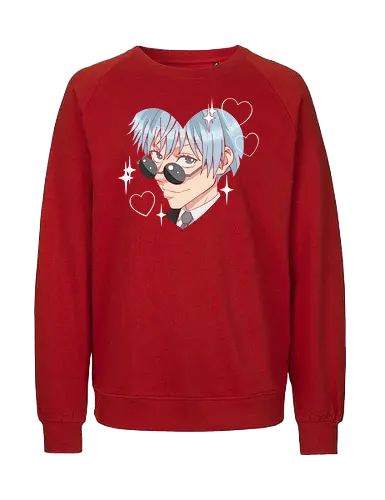  Cool Kuya (Kuroko Heart) - Kuroko Tetsuya, Kuroko's Basketball, cool anime boy, kawaii, heart shape, sunglasses, anime fan art, t-shirt design, art print, stylish, minimalist, cute anime, blue hair, husbando, geek art. - Fairtrade Sweatshirt