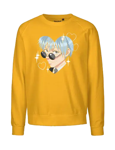  Cool Kuya (Kuroko Heart) - Kuroko Tetsuya, Kuroko's Basketball, cool anime boy, kawaii, heart shape, sunglasses, anime fan art, t-shirt design, art print, stylish, minimalist, cute anime, blue hair, husbando, geek art. - Fairtrade Sweatshirt