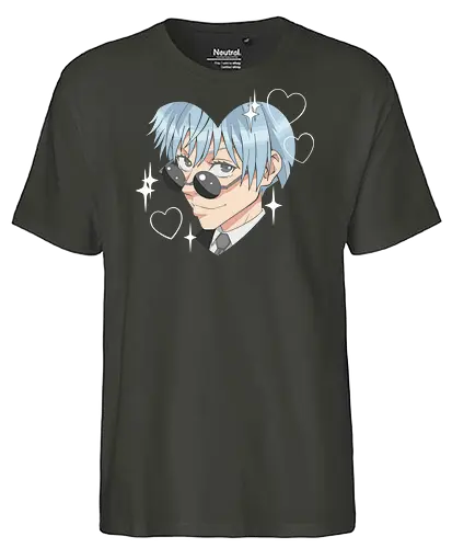  Cool Kuya (Kuroko Heart) - Kuroko Tetsuya, Kuroko's Basketball, cool anime boy, kawaii, heart shape, sunglasses, anime fan art, t-shirt design, art print, stylish, minimalist, cute anime, blue hair, husbando, geek art. - Fairtrade T-Shirt