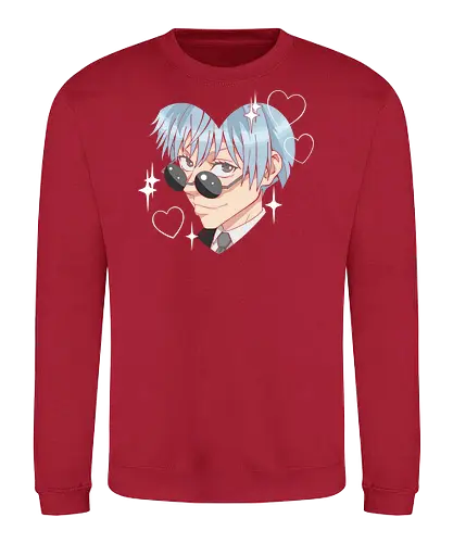  Cool Kuya (Kuroko Heart) - Kuroko Tetsuya, Kuroko's Basketball, cool anime boy, kawaii, heart shape, sunglasses, anime fan art, t-shirt design, art print, stylish, minimalist, cute anime, blue hair, husbando, geek art. - Sweatshirt