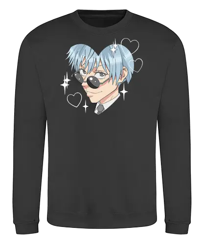 Cool Kuya (Kuroko Heart) - Kuroko Tetsuya, Kuroko's Basketball, cool anime boy, kawaii, heart shape, sunglasses, anime fan art, t-shirt design, art print, stylish, minimalist, cute anime, blue hair, husbando, geek art. - Sweatshirt