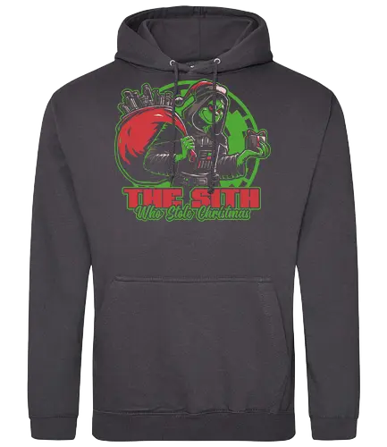 Evil Star Stealing Christmas  - book, green, villain, Movies, Scifi, Space, Action, Space Opera, classic, movie, lightsaber, christmas, santa claus, naughty list, naughty, gift, gifts - Standard Hoodie