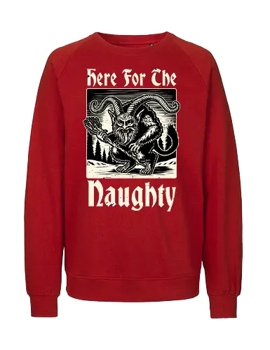 Naughty Krampus Christmas  - Ugly Sweater, Holiday, Christmas, Merry Christmas, Ugly Christmas Sweater, demon, devil, ritual, pact, krampus, santa claus, Christmas Vacation, Christmas Eve, Christmas Sweater, Gifts, Gift, fun, funny, pun, joke - Fairtrade Sweatshirt