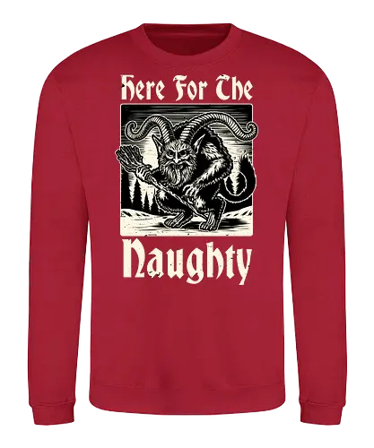 Naughty Krampus Christmas  - Ugly Sweater, Holiday, Christmas, Merry Christmas, Ugly Christmas Sweater, demon, devil, ritual, pact, krampus, santa claus, Christmas Vacation, Christmas Eve, Christmas Sweater, Gifts, Gift, fun, funny, pun, joke - Sweatshirt