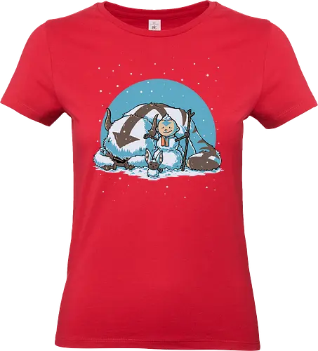 Snow Fun Bender - snow, holiday, snowman, bison, lemur, pet, tv show, air, animal, anime, fantasy, movies, martial arts, elemental, animation, nerd, geek - Standard T-Shirt (Frauen)