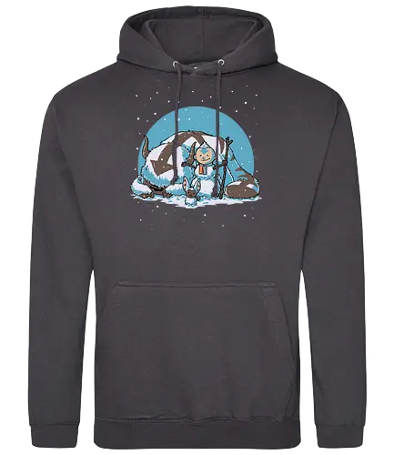 Snow Fun Bender - snow, holiday, snowman, bison, lemur, pet, tv show, air, animal, anime, fantasy, movies, martial arts, elemental, animation, nerd, geek - Standard Hoodie
