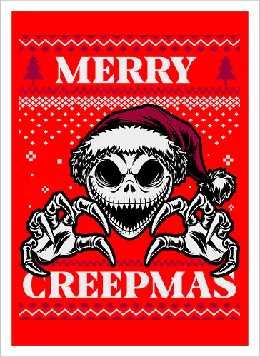 Ugly Sweater Creepy Christmas Skeleton 