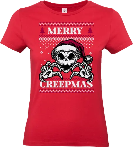 Ugly Sweater Creepy Christmas Skeleton  - Halloween, Christmas Vacation, Christmas Eve, Christmas Sweater, Christmas, Band, Band Tee, Spooky, Spooky Season, Spookmas, Creepy, Holiday, Stop Motion, Movie, Classic, Animation, creepymas, creepmas, Ugly Christmas Sweater, Ugly Sweater, Christmas Sweater - Standard T-Shirt (Frauen)