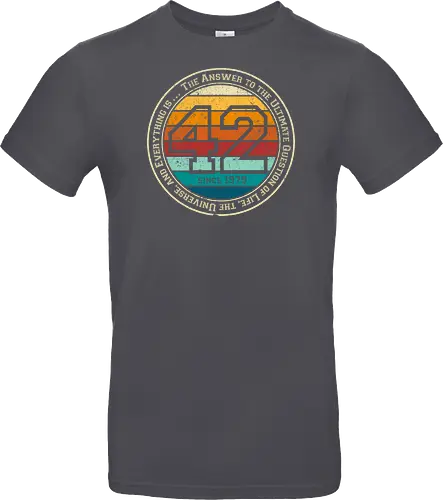 Forty two vintage - retro, rebel, 70s, movies, films, date, galaxy, star, marvin, The Hitchhiker's Guide to the Galaxy - Standard T-Shirt