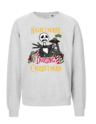 Christmas Nightmare! - the-nightmare-before-christmas, nightmare-before-christmas, xmas, christmas, shopping, stress, funny, tim-burton - Fairtrade Sweatshirt