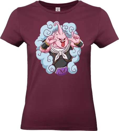  Majin Buu's Mischief - Majin Buu, Super Buu, Dragon Ball Z, DBZ, anime, manga, villain, fan art, t-shirt design, art print, cool anime villain, geek art, stylish, pink, chaos, taunt, Evil Buu. - Standard T-Shirt (Frauen)