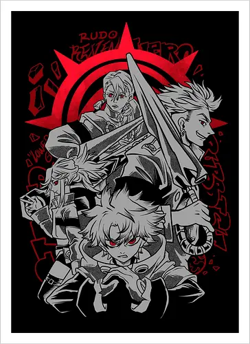 cleaner squad  - anime, manga, gachiakuta, art, cool, cleaner, hiphop, punk, japanese, japan art - Kunstdruck