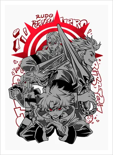 cleaner squad  - anime, manga, gachiakuta, art, cool, cleaner, hiphop, punk, japanese, japan art - Kunstdruck