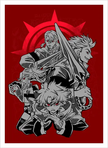 cleaner squad  - anime, manga, gachiakuta, art, cool, cleaner, hiphop, punk, japanese, japan art - Kunstdruck