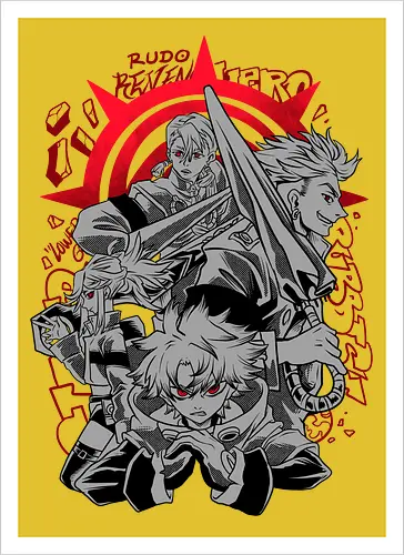 cleaner squad  - anime, manga, gachiakuta, art, cool, cleaner, hiphop, punk, japanese, japan art - Kunstdruck