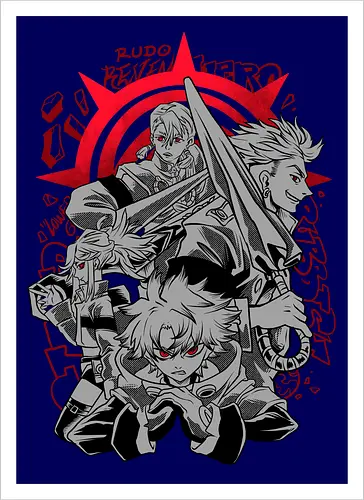 cleaner squad  - anime, manga, gachiakuta, art, cool, cleaner, hiphop, punk, japanese, japan art - Kunstdruck