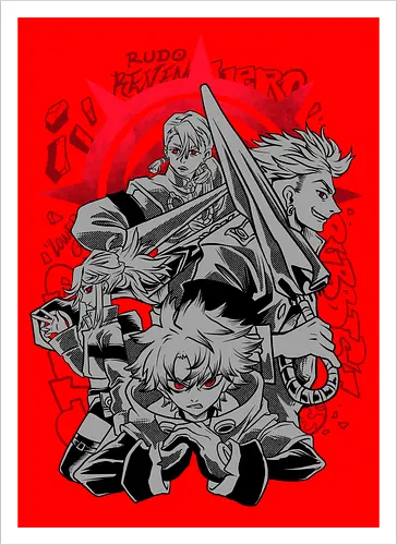 cleaner squad  - anime, manga, gachiakuta, art, cool, cleaner, hiphop, punk, japanese, japan art - Kunstdruck