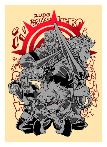 cleaner squad  - anime, manga, gachiakuta, art, cool, cleaner, hiphop, punk, japanese, japan art - Kunstdruck